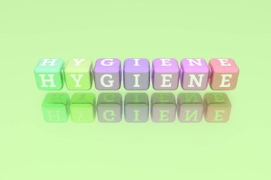 Hijyen, sağlık anahtar kelimesi. Web sayfası, grafik tasarım, doku o için