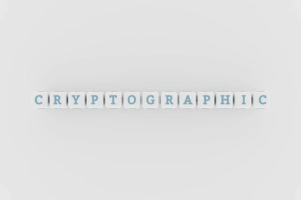 Cryptographic computer ICT keyword. For web page, graphic design — Stock Photo, Image
