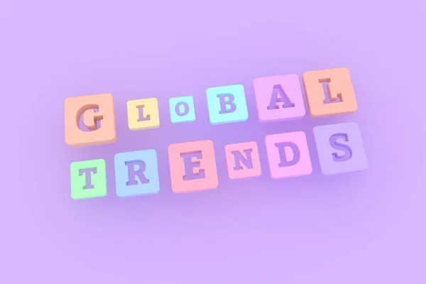 Tendências globais, palavra-chave de negócios. Para página web, design gráfico, t — Fotografia de Stock