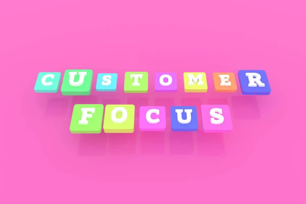 Customer Focus, marketing keyword. For web page, graphic design,