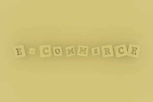 E-Commerce, klíčové slovo ICT. Pro webovou stránku, grafický design, texturu o — Stock fotografie