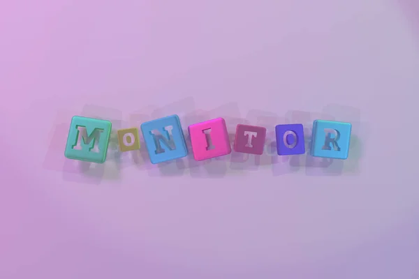 Monitor, ICT keyword. Voor webpagina, grafisch ontwerp, textuur of b — Stockfoto