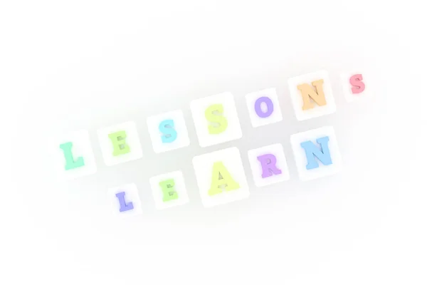 Lições Aprenda, aprendendo palavra-chave. Para página web, design gráfico, t — Fotografia de Stock