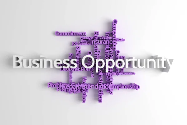 Üzleti lehetőség, üzleti kulcsszó és a szavak felhő. Webhez — Stock Fotó