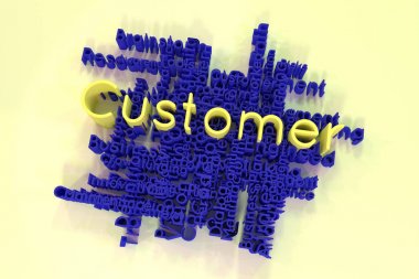 Müşteri, iş anahtar kelime ve kelime bulut. Web sayfası için, graphi