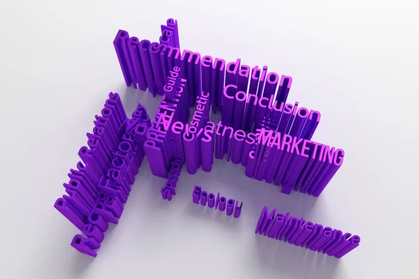 3D Business keyword en words Cloud. CGI-rendering. Voor webpagina — Stockfoto