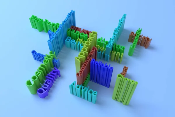 3D business keyword and words cloud. CGI rendering. For web page — Stock Photo, Image