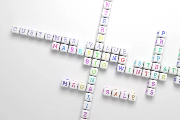 Customer Value, marketing keyword crossword. For web page, graph