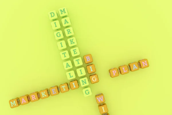 Digitale marketing, Marketing Keyword crossword. Voor webpagina, GR — Stockfoto