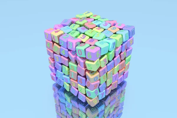 Signo o símbolo de número de cubo o bloque. Para diseño gráfico o respaldo — Foto de Stock