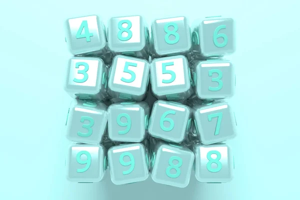 Abstract, kubus of blok nummer teken of symbool. Behang voor Gra — Stockfoto