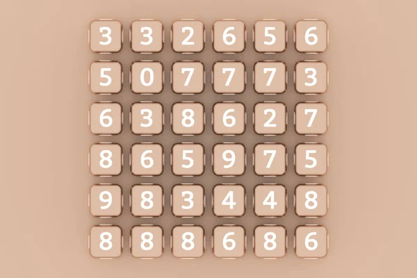 Segno o simbolo numerico, cubo o blocco per texture di design, backgro — Foto Stock