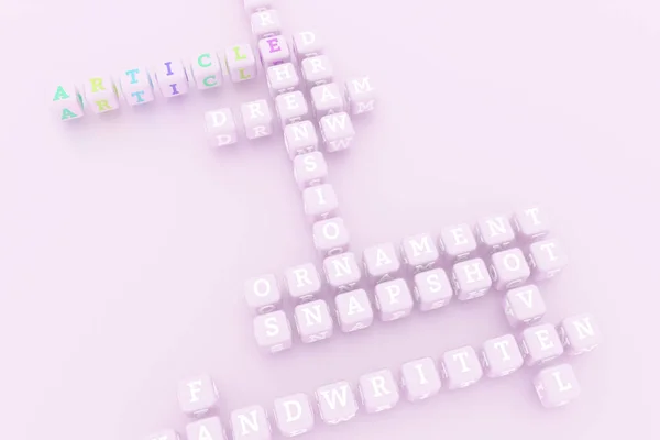 Article, creative keyword crossword. For web page, graphic desig — Stock Photo, Image