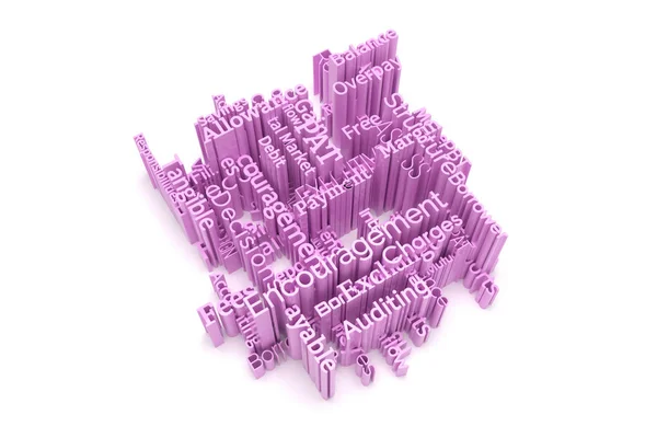 3D üzleti kulcsszó és szófelhő. A Web oldal, grafikai desig — Stock Fotó