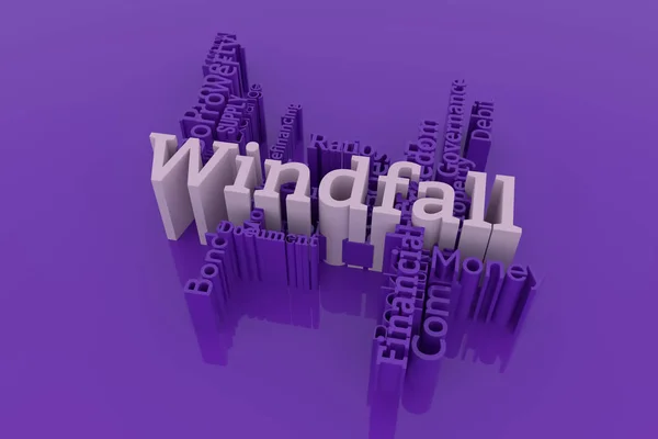 Windfall, financiar palabras clave nube. Para la página web, gráfico des — Foto de Stock