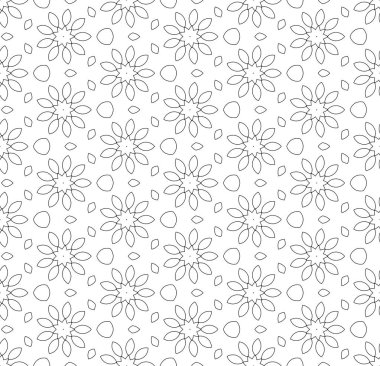 Basit çizgiler, dikişsiz kaleydoskop tarzı soyut siyah & beyaz