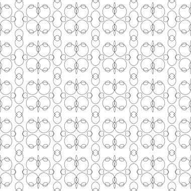 Basit çizgiler, dikişsiz kaleydoskop tarzı soyut siyah & beyaz