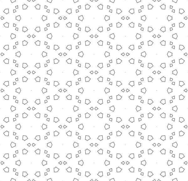 Einfache Linien, nahtloser Kaleidoskopstil abstraktes Schwarz-Weiß — Stockfoto