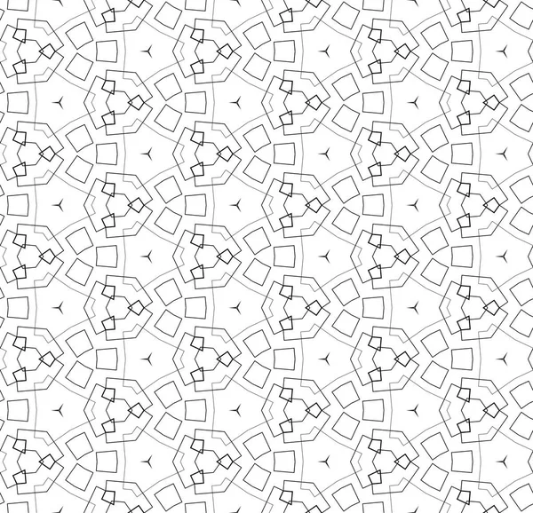 Simple lines, seamless kaleidoscope style abstract black & white — Stock Photo, Image