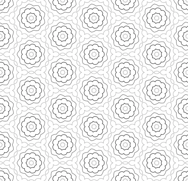 Linhas simples, caleidoscópio sem costura estilo abstrato preto & branco — Fotografia de Stock