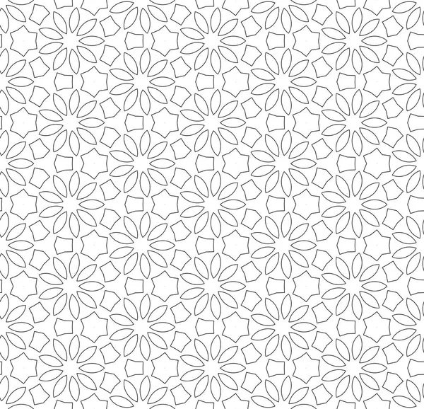 Basit çizgiler, dikişsiz kaleydoskop tarzı soyut siyah & beyaz