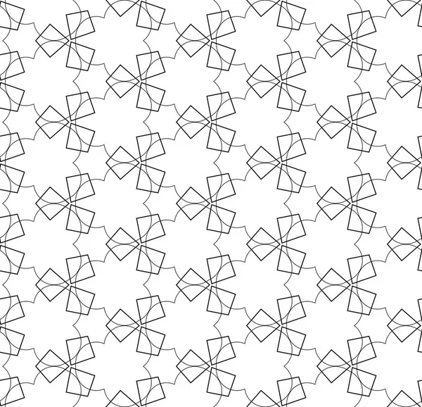 Linhas simples, caleidoscópio sem costura estilo abstrato preto & branco — Fotografia de Stock
