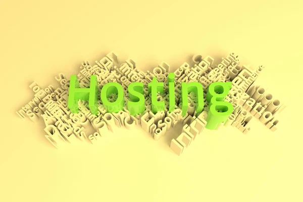 Hosting, ICT, informatica parole chiave cloud. Per noi — Foto Stock