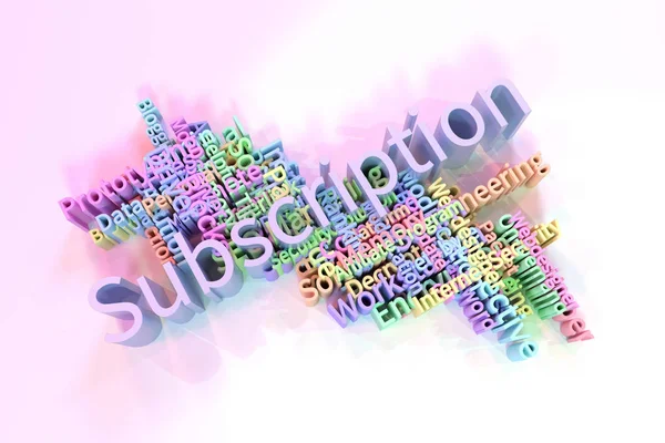 Subskrypcja, ICT, słowa kluczowe technologii informacyjnej chmura. F — Zdjęcie stockowe
