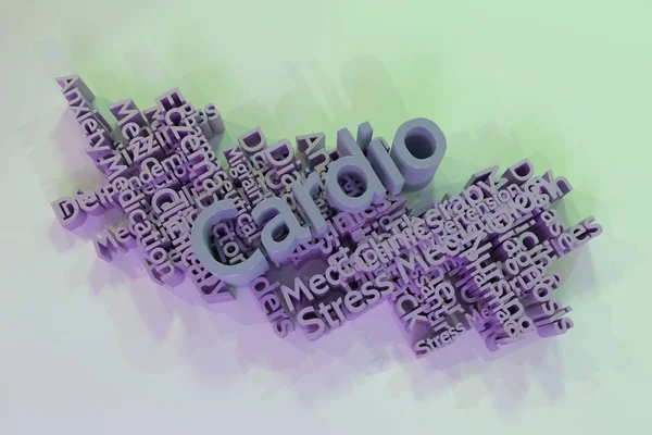 Cardio, médical, mode de vie mots clés nuage. Pour desi graphique — Photo