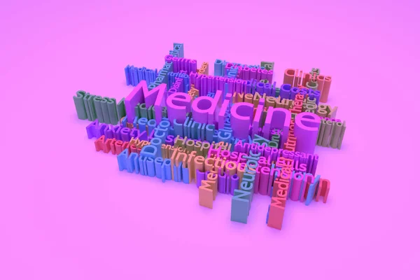 Medicina, medicina, stile di vita parole chiave cloud. Per grafica — Foto Stock