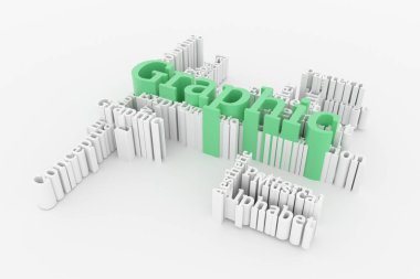 Grafik, yaratıcı, eğitim anahtar kelime kelime bulut. Grafik de için