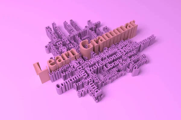 Learn Grammar, learning, education keyword words cloud. For grap