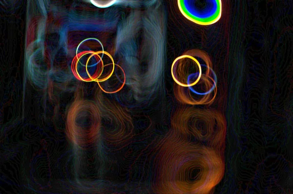 波浪 + 线彩色霓虹灯抽象艺术的设计背景 * t — 图库照片