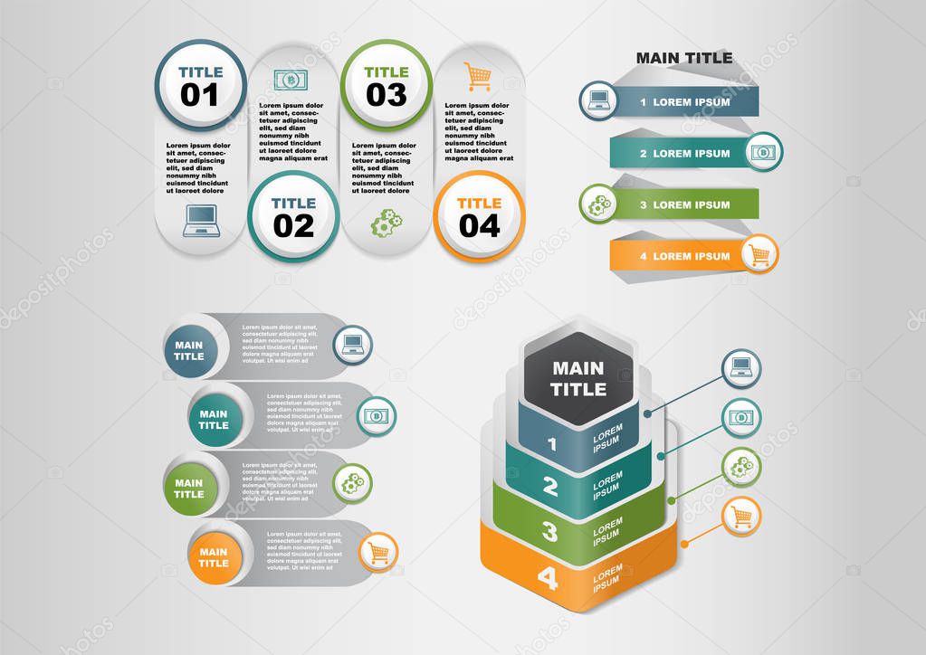 Business Marketing Template Infographics Elements with Icons