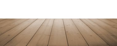 bir tablo ya da zemin üzerinde beyaz izole perspektifte olarak hafif kahverengi ahşap plakalar.