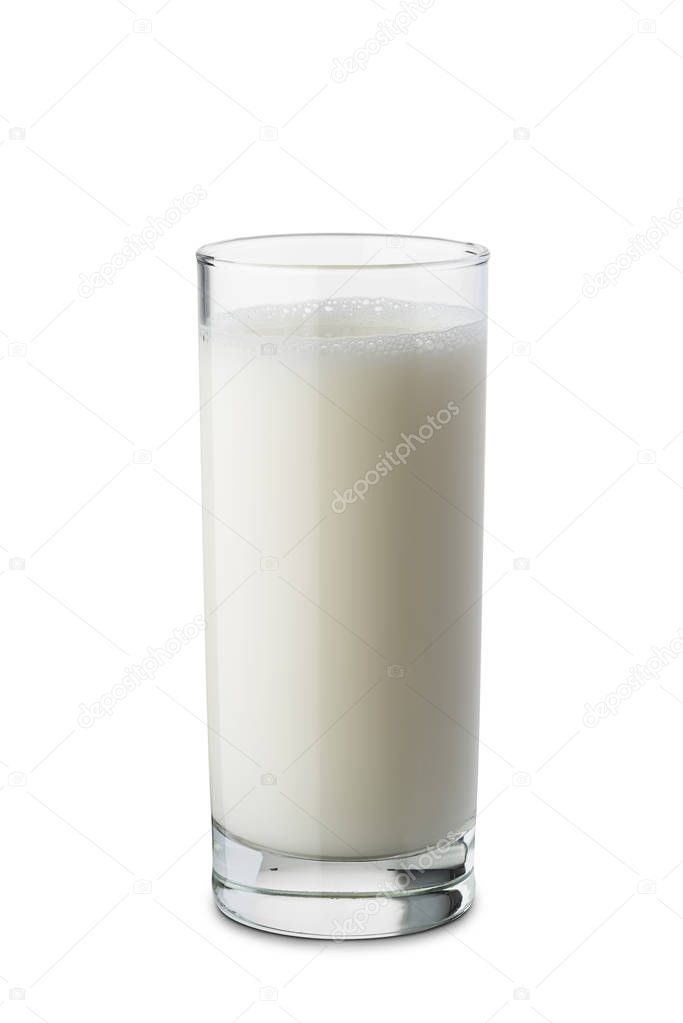 milk glass on white background