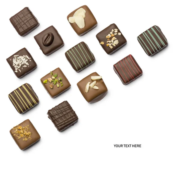 Variedade de Chocolates — Fotografia de Stock