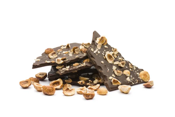 Hazelnut dark chocolate — Stock Photo, Image