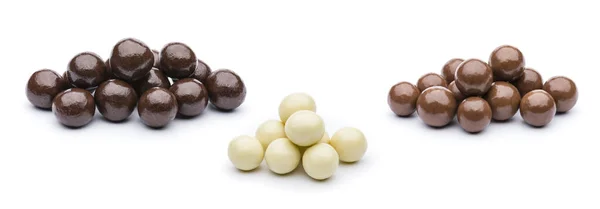 Geassorteerde Chocolade Snoepgoed Witte Achtergrond — Stockfoto