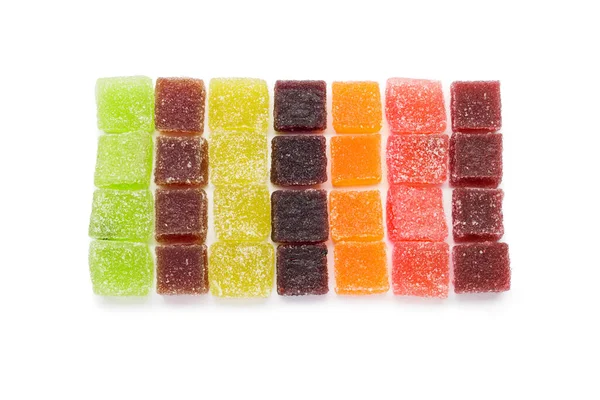 Geassorteerde Gelatine Zoetwaren Witte Achtergrond — Stockfoto