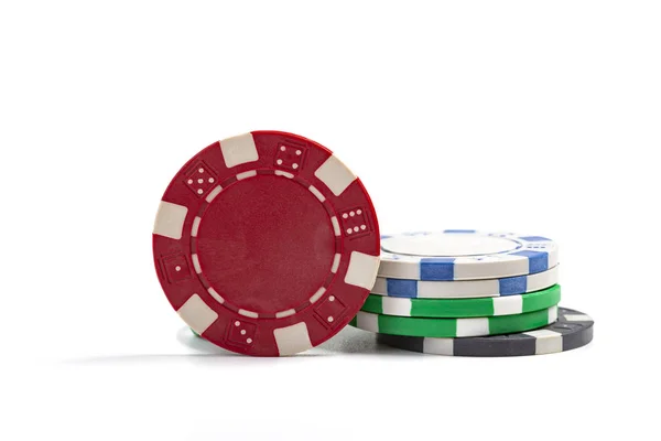 Casino Chips Pile Isolated White Background — Stock Photo, Image