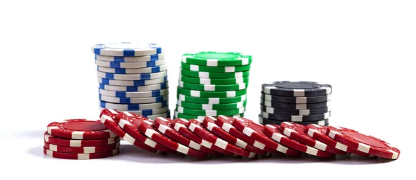 Casino Chips Pile Isolated White Background — Stock Photo, Image