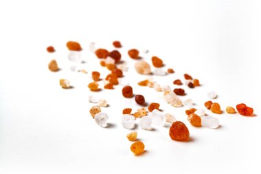 Himalaya Tuz Kristalleri Makro Yakın Çekim Beyaz Arka Plan