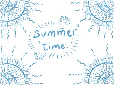 Arka plan dekor kabukları yaz saati kartı