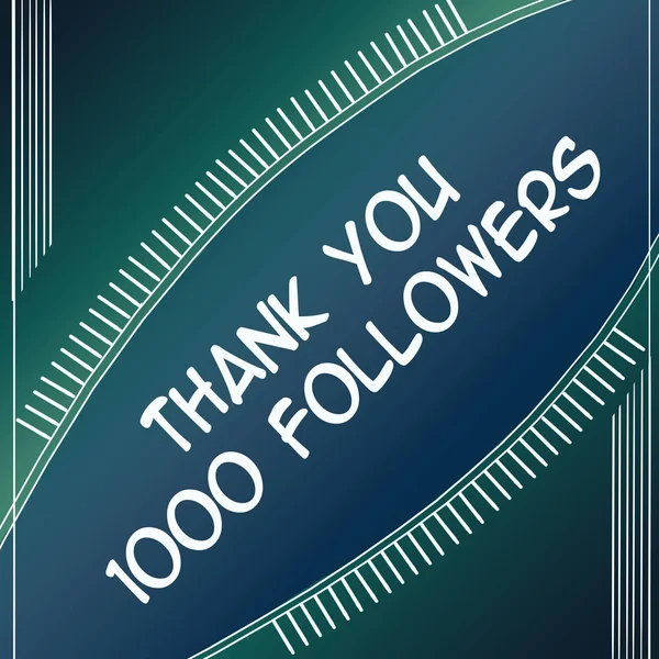 Danke Follower 1000 Blau — Stockfoto