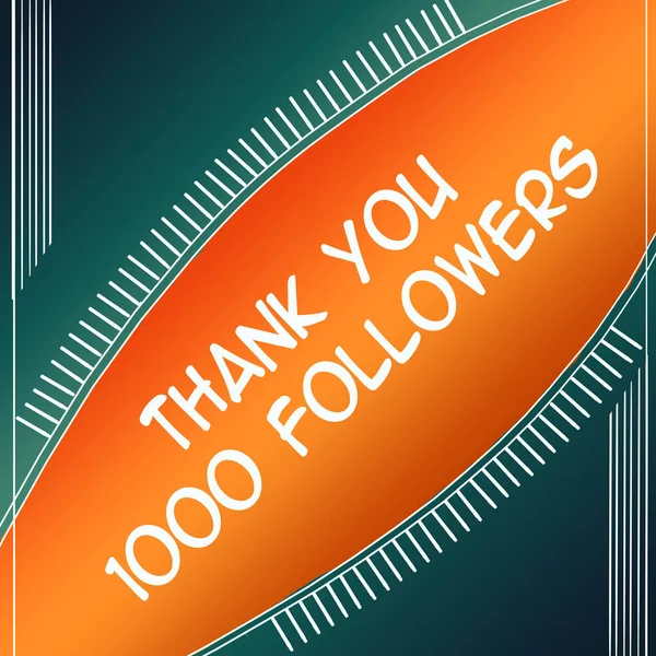 Danke Follower 1000 Orange — Stockfoto
