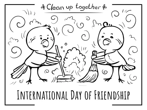 Διεθνής Ημέρα Φιλίας Πουλιά Καθαρίστε Μαζί — Διανυσματικό Αρχείο