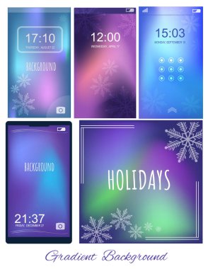 Ayarla degrade ultra violet mor ve mavi ekran, cep duvar kağıdı için kış arka planlar. Tatil. Bilge söyleyerek, ilham alıntı