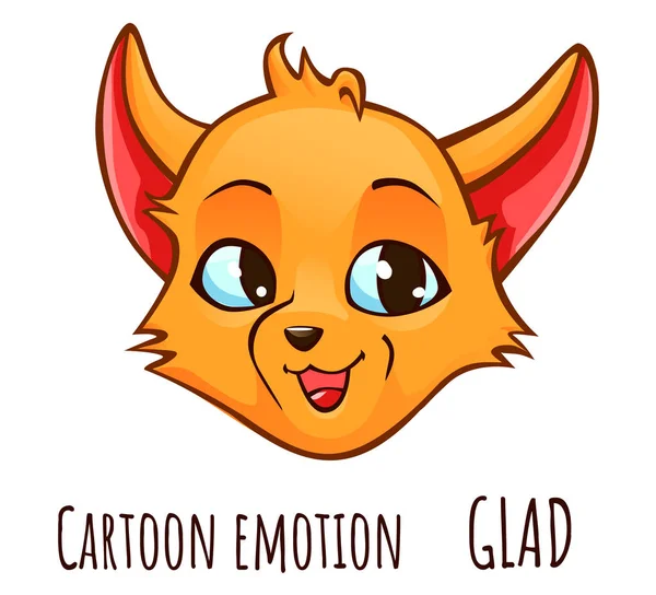Emoção de desenho animado de raposa - contente — Vetor de Stock