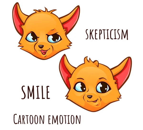Cartoon-Gefühl des Fuchses - Lächeln, Skepsis — Stockvektor